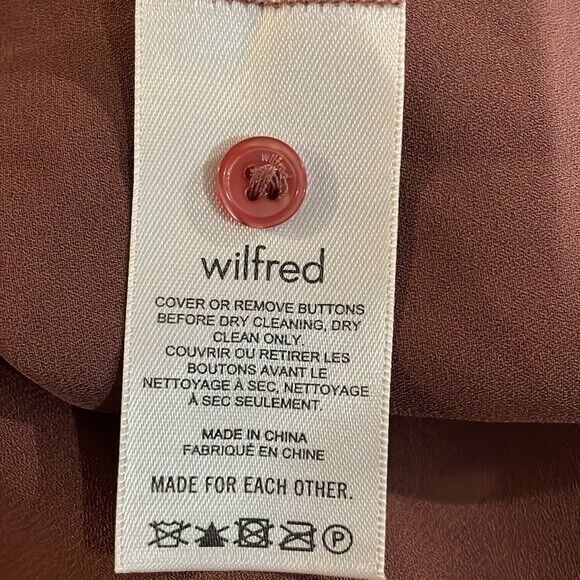 Wilfred Aritzia Babydoll Smocked Mini Dress size S Burgundy Crew Neck - Picture 12 of 13